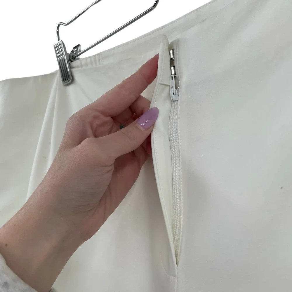 Lafayette 148 New York Manhattan Cropped Pants White Plus Size 24W - Picture 5 of 13
